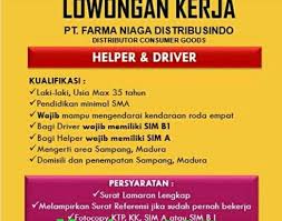 Karena peluang yang terus tumbuh ini mendorong jne untuk terus memperluas jaringannya ke seluruh kota besar di indonesia. Loker Pt Farma Niaga Distribusindo Bagian Helper Dan Driver Lowongan Kerja