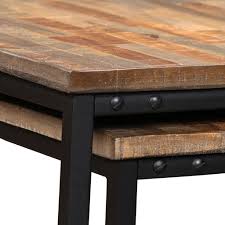 Moderner beistelltisch rund drahtkorb metall schwarz holz design calutea. Vidaxl Satztisch Couchtisch Set 2 Tlg Recyceltes Teak Massiv Gitoparts