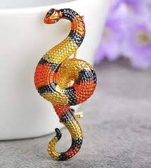 Black And Yellow Stripes Snake Snake Brooch Snake Snake Lovers Mountain Jewelry
