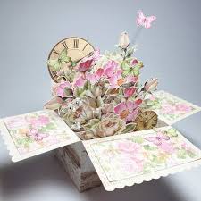 You can take the basics you've learnt here and begin to make beautiful pop up cards. Janey S Cards Pop Up Box Card Bouquet Lemoncraft Papers