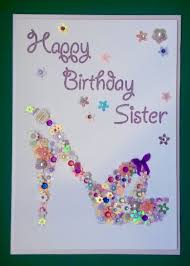 Birthday Card Ideas For Sister Handmade Happy Birthday Sister Floral Shoe Birthday Card Handmade Cards Handmade Greeting Cards Birthday Cards For Friends Birthday Greetings Birthday Gifts For Teens