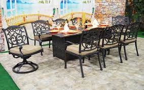 The best fire pit table set for you in 2021. Patio Dining Table With Built In Fire Pit 9 Piece Set Outdoor Furniture 35426206620 Ebay