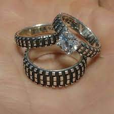 I Finally Added The Ladies Engagement Style Ring To The Dirt Bike Tire Tread Ring Series Now Available In My Etsy Bike Rings Dirt Bike Wedding Tire Tread Ring