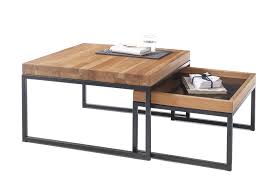 Greensen couchtisch holz beistelltisch metall sofatisch vintage couchtisch mit ablageboden homfa 2x beistelltisch weiß couchtisch rund wohnzimmertisch skandinavisch kaffetisch klein. Innonova By Mca Couchtisch Set Lubao Asteiche Und Metall Mobel Letz Ihr Online Shop