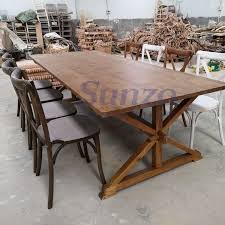 For product enquiry or further. Solid Rustic Vintage Wooden Farmhouse Table And Cross Back Chair Set Buy Table And Chair Set Wooden Farmhouse Table Cross Back Chair Product On Alibaba Com