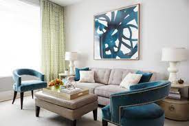 Beige With Teal Accent Living Room Ideas - Photos & Ideas | Houzz