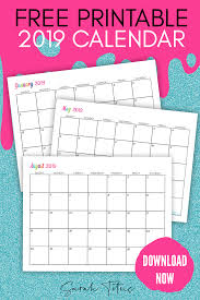 Custom Editable Free Printable 2019 Calendars Calendar Printables Calendar Design Template Free Printables