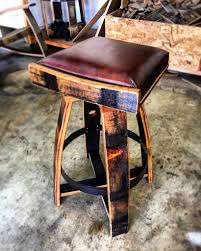 Bar stools for whiskey barrel table. Leather Bourbon Barrel Bar Stools From Reclaimed Oak Barrels