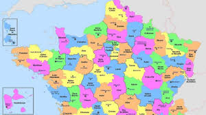 Carte de france avec numéros de départements version en noir et blanc. Departements Francais Vacances Guide Voyage