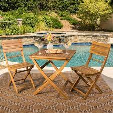 Classic bistro chair, folding side chair, teak, black product code: Positano 3pc Acacia Wood Foldable Bistro Set Natural Christopher Knight Home Target