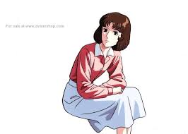 Original Oniisama E Anime Cel Nanako Sitting Animation Cel And Sketch Brother Dear Anime Animation Cel Animation