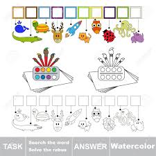 Padres y maestros pueden incorporar este amor para juegos en una experiencia de aprendizaje. Vector Rebus Juego Para Ninos De Preescolar Con Nivel De Juego Educativo Facil Para La Educacion De Los Ninos Durante El Juego Encontrar La Solucion Y Escribir La Palabra Oculta En Las