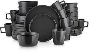 Maybe you would like to learn more about one of these? Amazon Com Stone Lain Coupe Dinnerware Set Service For 8 Black Matte Dinnerware Sets