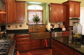 Black And Copper Kitchen Appliances Copper Sink Copper Accented Backsplash Dark Countertops Stainless Appliances Dark Countertops Copper Kitchen Appliances Copper Farmhouse Sinks