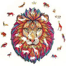 Keep your mind relaxed with puzzles of beautiful country landscapes and adorable animals. Mysterious Lion Wooden Jigsaw Puzzles Wooden Jigsaw Animal Puzzle