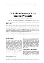 The codes were originally developed in 1937 to allow for brevity, clarity, and standardization of messages transmitted over radio channels. Pdf Critical Evaluation Of Rfid Security Protocols