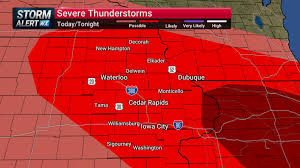 Severe storms are possible, as hot and humid conditions continue