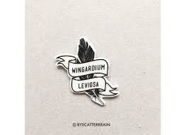 Harry Potter Pin Wingardium Leviosa Spell Badge Brooch Hogwarts Wizard By Byscatterbrain On Etsy Https Www Etsy Com Au Harry Potter Pin Badge Pin And Patches