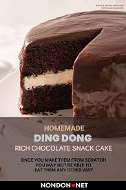 Homemade Ding Dong Rich Chocolate Snack Cake Chocolate Snack Cake Snack Cake Chocolate Snacks