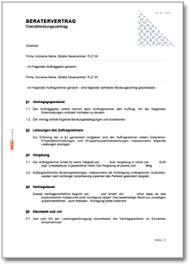 Es darf in der vorliegenden form ohne eigene ergänzungen nicht verwendet werden. Beratervertrag Muster Zum Download