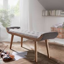 41 x 100 x 40 cm (h x b x t). Wohnling Sitzbank Stoff Massivholz Bank Grau 125x51x38 Cm Chesterfield Design Polsterbank Flur Stoffbank Bettbank