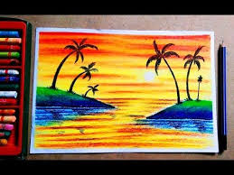 Sunshine Beautiful Valley With Tree Sinary Step By Step Oil Pastel Colour Painting Youtube Oil Pastel Colours Painting Oil Pastel