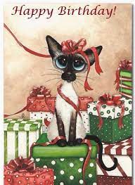 Skinny Kitty Happy Birthday Buon Compleanno Cane Arte Del Gatto Illustrazioni Di Gatto