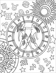 Free, printable coloring pages for adults that are not only fun but extremely relaxing. Gemini Zodiac Sign Coloring Page Zodiac Signs Colors Pattern Coloring Pages New Year Coloring Pages