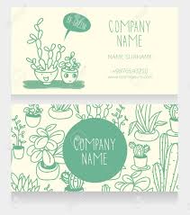Metal business cards like spanners are very user friendly. Template For Business Cards With Cute Potted Plants With Funny Royalty Free Cliparts Vectors And Stock Illustration Image 91010299