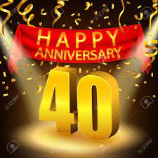 40th birthday door banner,happy 40th birthday banner,40th birthday anniversary party decorations supplies cheers to 40 years welcome porch sign for indoor outdoor 4.7 out of 5 stars 99 $11.99 $ 11. Happy 40th Anniversary Celebration With Golden Confetti And Spotlight Royalty Free Cliparts Vectors And Stock Illustration Image 50769492