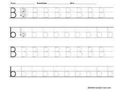 Printable tracing alphabet page for lowercase letter b. Free Tracing Letter B Worksheet