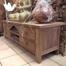 meuble tv teck massif ancien 2 niches 4 tiroirs 160cm meuble passion meuble tv teck meuble bois massif meuble tv
