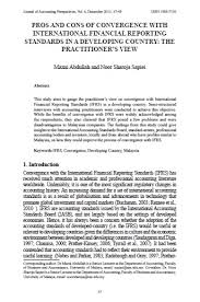 She has consulted with many small businesses in all areas of. Pros And Cons Of Convergence With International Financial Reporting Standards In A Developing Country The Practitioner S View Asian Journal Of Accounting Perspectives