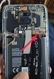 Now use tweezers to short 2 red dot point, as shown in the image above. Redmi Note 9 Pro Isp Emmc Pinout Test Point Edl Mode 9008