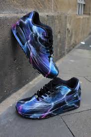 Custom Airbrush Nike Air Max 90 Thunderstorm Design Sneaker Art Nike Air Max Nike Air Nike Air Max 90