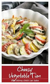 Our recipes for scrumptious vegetable side dishes will steal the show at your next dinner party or weeknight meal. Cheesy Vegetable Tian Recipe Vegetable Tian Best Vegetarian Recipes Side Dish Recipes
