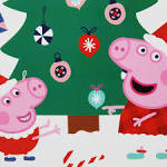 Naklejki na szybę okno świąteczne - Świnka Peppa