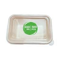 Clear lid for 550ml/750ml Bagasse Rectangle box - 125