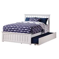 Popular picks in bedroom furniture. Atlantic Furniture Mission Full Platform Bed With Matching Foot Board With Twin Size Urban Trundle Bed Color White Size Full Walmart Com Walmart Com