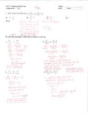Algebra 1 unit 5 test answers. Assignment 5 3 Answer Key Unit 5 U2014 Rational Functions Assignment 5 33 I What Is Are The Soiution S Of A 3 1 2 Work 2 Xggx U2014bj 1 U20143 Zx Zi U2014hx U2014g Course Hero