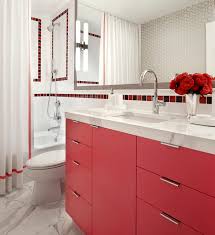 Changing the bathroom sink or vanity is an easy way to update your bathroom. Red Washstand Contemporary Bathroom Suzanne Lovell