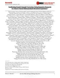 Pdf Facilitating Growth Through Frustration Using Genomics Research In A Course Based Undergraduate Research Experience