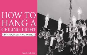 Update a closet wall light with a switched corded overhead light. How To Hang A Chandelier In A Room Without Ceiling Light Wiring Hawk Hill