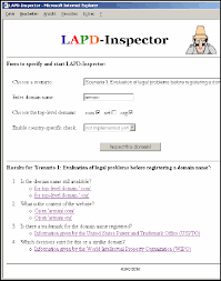 the lapd inspector application displaying links to relevant