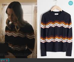 Wornontv Mckenna S Zig Zag Stripe Sweater On Light As A Feather Liana Liberato Clothes And Wardrobe From Tv