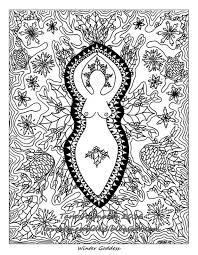 Goddess Art Yule Art Coloring Page Winter Solstice Pagan Art Etsy In 2020 Mandala Coloring Pages Witch Coloring Pages Coloring Pages