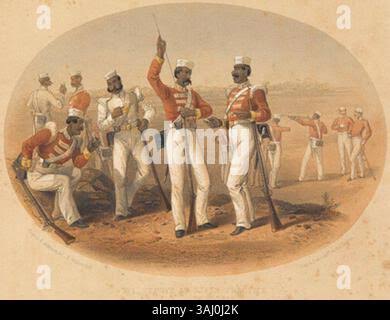 Indian Mutiny (Sepoy Mutiny) 1857-1859 : Mounted rebel Sepoys charging through the streets of Delhi May 1857 c1895 Engraving Stock Photo - Alamy