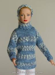 Easy fair isle sweater pattern. Abc Knitting Patterns Fair Isle Sweater And Headband For Fashion 16 Inch Dolls By Robert Tonner