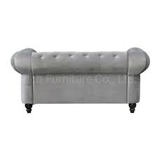 Upholstered in sumptuous velvet, this sofa is as welcoming as it is glamorous. China Modern European Living Room Grey Velvet Chesterfield Sofa 2 Seat Knock Down Set Sofa China Home Furniture Living Room Furniture