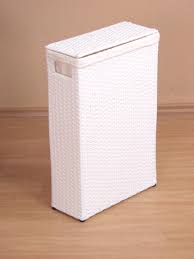Iovivo Raumspar Waschekorb Aus Pvc Handgeflochten Weiss Lackiert Amazon De Kuche Haushalt Waschekorb Waschekorb Schmal Wasche